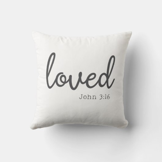 ミニマリストのジョン3:16愛された装飾用クッション クッション (裏面)