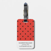 ミニマリストのスイカの種模様 ラゲッジタグ (裏面縦)