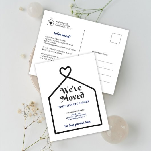 ミニマリストのスイートホーム引っ越しました新しいアドレス ポストカード