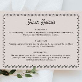 ミニマリストのスキャロッ縁どプされたエンクロージャカード 招待状