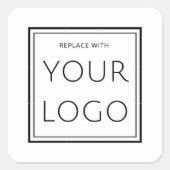 ミニマリストのスクエアビジネスロゴ会社ブランド スクエアシール (正面)