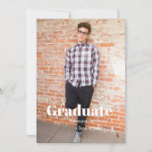 ミニマリストのスクリプトの卒業招待状 招待状 (正面)