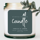 ミニマリストのスクリプトの緑の製品ラベルのシール スクエアシール