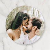 ミニマリストのスクリプトカリグラフィー 結婚式 御礼 フェイバータグ (裏面)