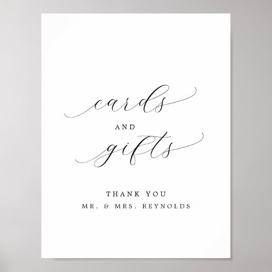 ミニマリストのスクリプトカードとギフト印刷可結婚能 ポスター (正面)