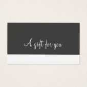 ミニマリストのスクリプトギフト証明書 (正面)