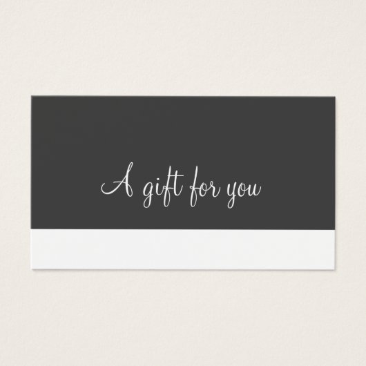 ミニマリストのスクリプトギフト証明書 (正面)