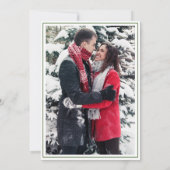 ミニマリストのスクリプトダークフォレストグリーン結婚写真 招待状 (裏面)