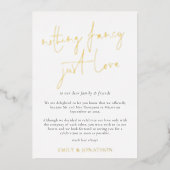 ミニマリストのスクリプトファンシーのエロペ実在メント 箔招待状 (正面)