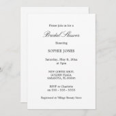 ミニマリストのスクリプトブライダルシャワー招待 招待状 (正面/裏面)