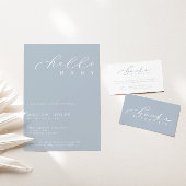 ミニマリストのスクリプトベビーシャワーブックベビーカード プレイスカード