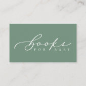 ミニマリストのスクリプトベビーシャワーブックベビーカード プレイスカード (正面)