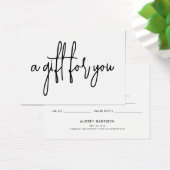 ミニマリストのスクリプトホワイトギフト証明書 (デスク)