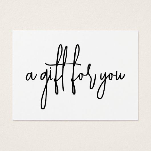 ミニマリストのスクリプトホワイトギフト証明書 (正面)