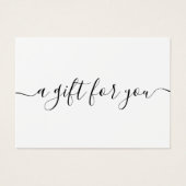 ミニマリストのスクリプトホワイトギフト証明書 (正面)