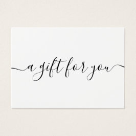 ミニマリストのスクリプトホワイトギフト証明書