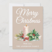 ミニマリストのスクリプトメリークリスマスタウペ シーズンカード (正面)