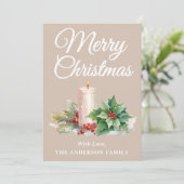 ミニマリストのスクリプトメリークリスマスタウペ シーズンカード (スタンド正面)