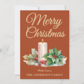 ミニマリストのスクリプトメリークリスマスボホテラコッタ シーズンカード (正面)