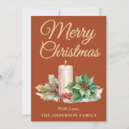 ミニマリストのスクリプトメリークリスマスボホテラコッタ シーズンカード