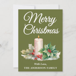 ミニマリストのスクリプトメリークリスマスミントグリーン シーズンカード