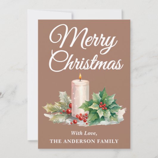 ミニマリストのスクリプトメリークリスマスモチャムース シーズンカード (正面)