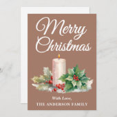 ミニマリストのスクリプトメリークリスマスモチャムース シーズンカード (正面/裏面)