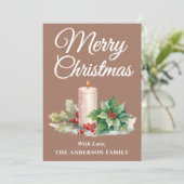 ミニマリストのスクリプトメリークリスマスモチャムース シーズンカード (スタンド正面)