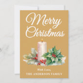 ミニマリストのスクリプトメリークリスマス金ゴールド シーズンカード (正面)