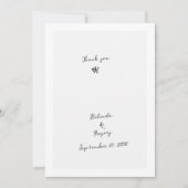 ミニマリストのスクリプト書の手タイポグラフィ結婚の サンキューカード (正面)