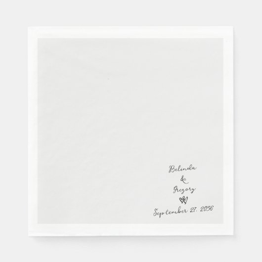ミニマリストのスクリプト書の手タイポグラフィ結婚の スタンダードランチョンナプキン (正面)