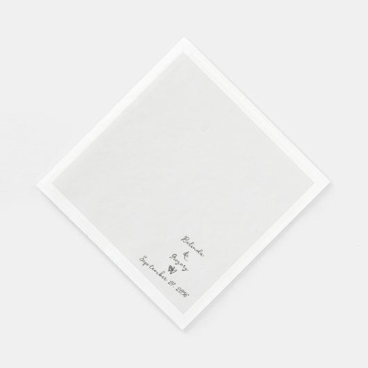ミニマリストのスクリプト書の手タイポグラフィ結婚の スタンダードランチョンナプキン (角)
