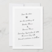 ミニマリストのスクリプト書の手タイポグラフィ結婚の セーブザデート (正面)