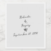 ミニマリストのスクリプト書の手タイポグラフィ結婚の ワインラベル (シングルラベル)