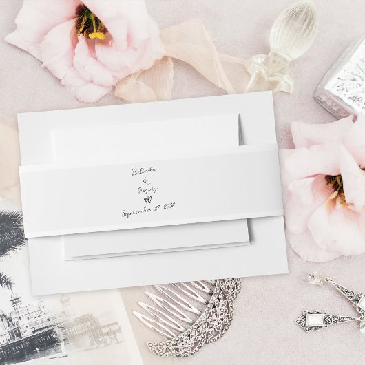 ミニマリストのスクリプト書の手タイポグラフィ結婚の 招待状ベリーバンド