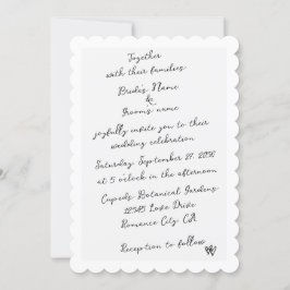 ミニマリストのスクリプト書の手タイポグラフィ結婚の 招待状