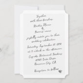 ミニマリストのスクリプト書の手タイポグラフィ結婚の 招待状 (正面)