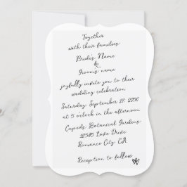 ミニマリストのスクリプト書の手タイポグラフィ結婚の 招待状