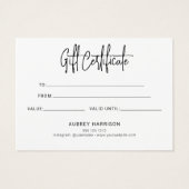 ミニマリストのスクリプト紫の証明書 (裏面)