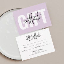 ミニマリストのスクリプト紫の証明書