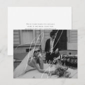 ミニマリストのスクリプト ウェディング サンクス ポストカード (正面/裏面)