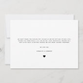 ミニマリストのスクリプト |シックモダンな台本の書道 サンキューカード (裏面)