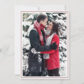 ミニマリストのスクリプトBurgundy Dark Red Photo 結婚's 招待状 (裏面)