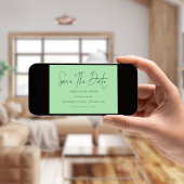 ミニマリストのスクリプトCeladon Green日付を保存 セーブザデート