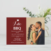 ミニマリストのスクリプトi do bbq婚約パーティ 招待状 (スタンド正面)