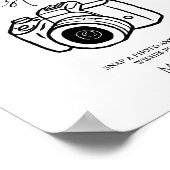 ミニマリストのスクリプトweddddingphoto guestbookの署名 ポスター (角)