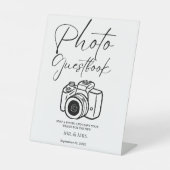 ミニマリストのスクリプトweddddingphoto guestbookの署名 台座サイン (正面)