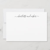 ミニマリストのスクリプパーソナライズされたト・カップル ノートカード (正面)