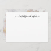ミニマリストのスクリプパーソナライズされたト・カップル ノートカード (正面/裏面)