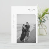 ミニマリストのスクリプ結婚ト写真 サンキューカード (スタンド正面)